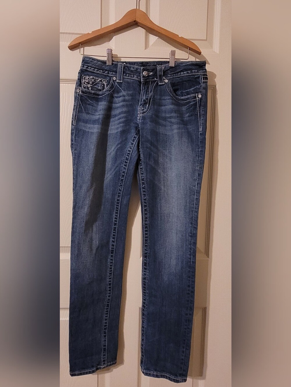 Miss Me Skinny Jeans Womens Size 30 Medium Wash Embellished Denim JP5359S2